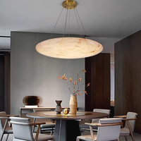 Lustre en marbre importé avec finition en laiton massif, ensemble de luminaires de luxe pour salon, salle à manger et chambre, éclairage post-moderne pour maison d'exposition