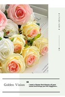 Bunga Mawar Sutra Buatan Warna Biru Es - Dekorasi Ruang Tamu Rumah - Rangkaian Bunga untuk Hari Valentine & Pernikahan - Grosir Pabrik