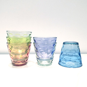 Prix de gros abordable, tasses colorées en forme de goutte de pluie, ensemble de 2-4-6 tasses en verre - Product Image 4