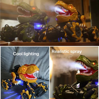 Juguete de camión monstruo con Control remoto para niños, juguete de simulación de dinosaurio, vehículo de derrape recargable, giros de Control remoto, coche acrobático de pulverización, 2,4G