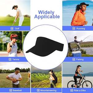 Nueva llegada gorra parasol personalizada Color sólido Unisex visera sombrero poliéster moda deporte sombreros - Product Image 6