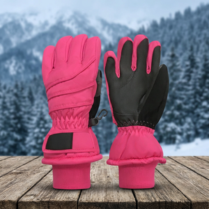 Guantes de Nieve Impermeables para Niños, Aislados, de Microfibra y Cuero, para Esquí y Snowboard, Clima Frío, para Exteriores, con Logotipo Personalizado - Product Image 4