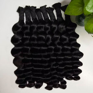 Extensions de cheveux humains vierges cambodgiens en gros, double trame machine, 100g/paquet, Deep Wave, pour tresses bohèmes, fournisseur de premier plan - Product Image 1