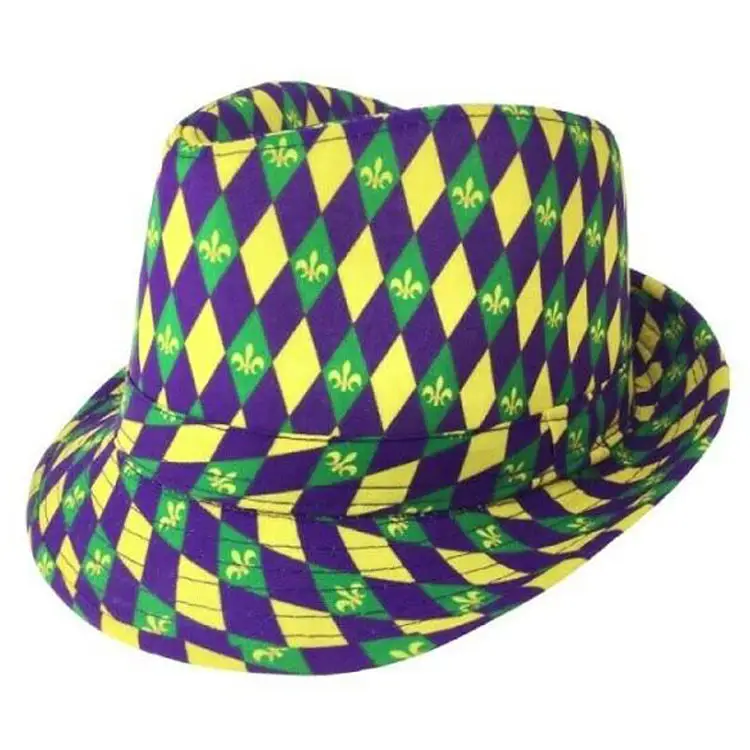 Vente en gros de chapeaux de fête en tissu personnalisé chapeau de fête chapeau Mardi Gras pour le carnaval