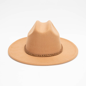 Sombrero <span class=keywords><strong>de</strong></span> Jazz Estilo Británico, Diseño Simple e Informal para Iglesia, Gamuza, <span class=keywords><strong>Lana</strong></span>, Ala Ancha Plana, Sombrero <span class=keywords><strong>de</strong></span> Fiesta para Mujer, Otoño e Invierno - Product Image 2