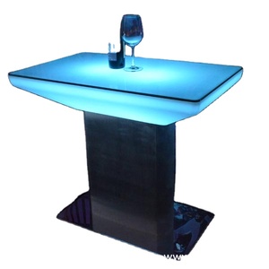 Led illuminato ristorante sala da pranzo <span class=keywords><strong>pub</strong></span> tavolo con illuminato incandescente sgabelli da bar led mobili evento - Product Image 1