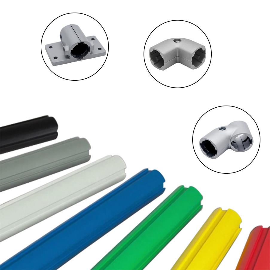 Промышленная гибкая трубка kaizen из алюминиевого сплава OD 28 мм, стальная наклонная трубка/трубка для верстака, стойка, аксессуары, трубный зажим, фитинг