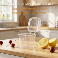 Contenants alimentaires jetables en plastique PP transparents avec couvercles, format 1oz, 2oz, 3oz, 4oz, 5oz, pour sauces carrées à emporter