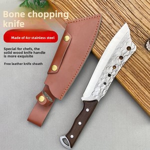 Coltello <span class=keywords><strong>da</strong></span> Macellaio Forgiato a Mano in Acciaio 5Cr, Scalpello Personalizzato per Tagliare Ossa, Coltello <span class=keywords><strong>da</strong></span> Esterno per Taglio Alberi e Legna <span class=keywords><strong>da</strong></span> Ardere - Product Image 2