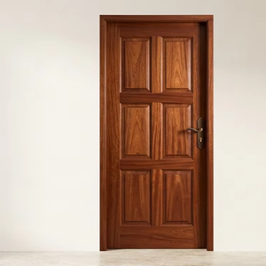 Porte en bois d'acajou classique moderne, panneau massif, design élégant, finition robuste et durable pour la maison, l'hôtel, le bureau, taille personnalisable - Product Image 1