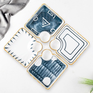 Nuevo Juego <span class=keywords><strong>de</strong></span> 4 Platos para Dumplings con Caja <span class=keywords><strong>de</strong></span> Regalo <span class=keywords><strong>de</strong></span> Color, Plato para Servir Papas Fritas, <span class=keywords><strong>Vajilla</strong></span> <span class=keywords><strong>de</strong></span> Cerámica Japonesa, Plato Resistente a Altas Temperaturas - Product Image 2