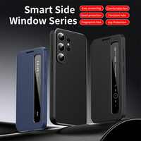 Funda de Cuero PU con Tapa Lateral Abatible y Función de Respuesta Libre para Samsung S26 S22 S23 Ultra A56 A57 A36 S24 S25 Plus