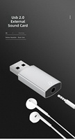 Tarjeta de Sonido Externa USB 2.0 para Computadora con Micrófono, Diseño de Molde Privado de 1 Canal