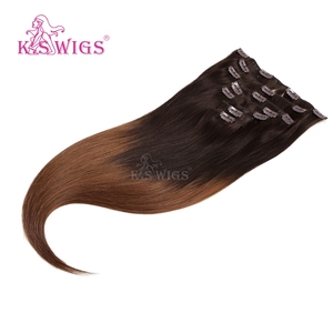 Extensions de cheveux à clips KSWIGS, directement de l'usine, 100% cheveux humains vierges Remy, cuticules alignées, pour la vente en gros aux salons. - Product Image 4