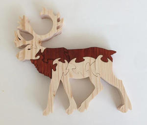 <span class=keywords><strong>Puzzle</strong></span> en bois et bois de renne pour enfant, fait à la main, décoration pour la maison - Product Image 6