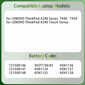Batterie d'ordinateur portable 45N1128 45N1734 45N1136 45N1775 X240 pour Lenovo <span class=keywords><strong>ThinkPad</strong></span> <span class=keywords><strong>T440S</strong></span> T440 T450 T460 T470 T550 X240 X250 X260 X270 - Product Image 2