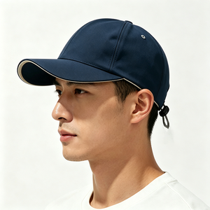 Gorra Deportiva de Béisbol de Secado Rápido de 6 Paneles, 100% Poliéster, Unisex, Color Azul Marino, Cierre con Cordón Ajustable, Ligera, Venta al Por Mayor - Product Image 1
