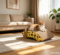 Griffoir pour chat pliable et réutilisable à 2 niveaux, écologique, durable, luxueux, moderne, en carton ondulé et lin, pour Halloween
