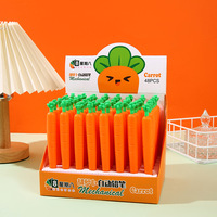 Crayon automatique en silicone souple en forme de carotte, motif dessin animé mignon, idéal pour enfants, école, bureau, papeterie, dessin et écriture - Meilleure vente