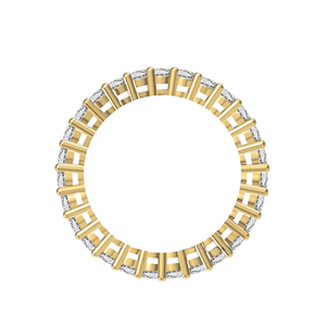 Anillo de Compromiso de Eternidad de Oro de 10K y 14K con Moissanita DEF de Corte Redondo de 2mm, Joyería de Moda - Product Image 3