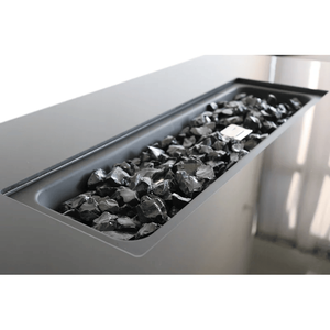 Table de foyer rectangulaire en acier noir Db 42 avec combustible bioéthanol et verre de protection, design moderne pour extérieur - Product Image 4