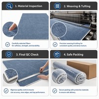 Tapis uni style artistique pour salon, chambre à coucher, chevet, bleu, en peluche, sans lavage, essuyable, facile d'entretien