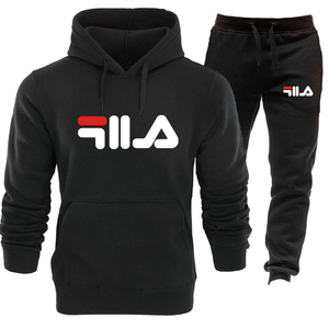 Conjunto Deportivo de Dos Piezas para Hombre JYP 2025, Sudadera con Capucha y Pantalones Deportivos Cómodos para Invierno, Corte Ajustado, 100% Algodón Tejido con Estampado Térmico - Product Image 1