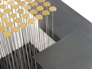 Mesa de centro tridimensional de diseño hueco de acero inoxidable, muebles metálicos de moda - Product Image 3