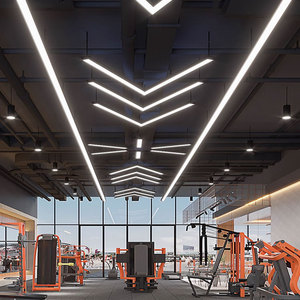 4ft 8ft 60w 120w Led Aluminium Profile <strong>Office</strong> Suspended Shop Modern Hanging Linear <strong>Lighting</strong> Chandeliers Supermarket School Gym - Product Image 1