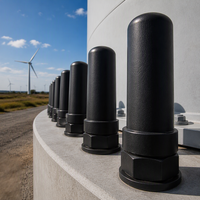 Capuchon de protection pour boulon d'ancrage allongé à double écrou robuste pour énergie éolienne