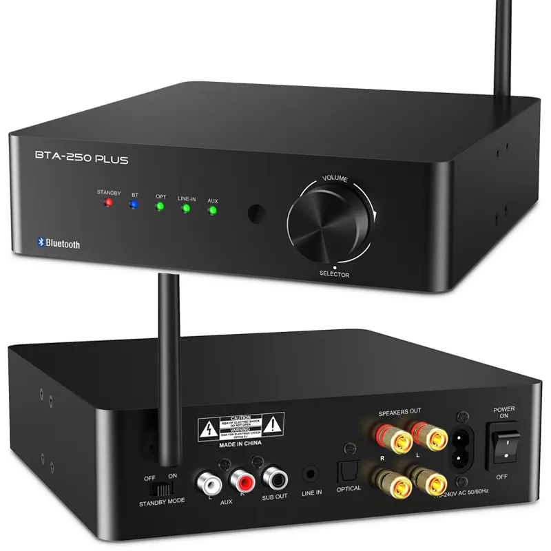 Profesional 1 U Amplificador Rumah Sound System Amplifier Profesional Desktop Mini 2 Channel Stereo Power Amplifier