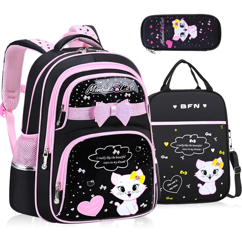 Kore okul çantası ilkokul öğrencileri 1-3-4-6 sınıf 5 çocuk okul çantası 6-12 yaşında sevimli kız sırt çantası