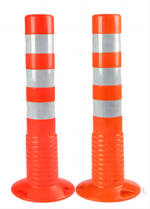 Poste de advertencia flexible de seguridad vial con base de goma Bolardo de carretera Delineador reflectante Poste Marcador de tráfico de carretera Bolardo de poste - Product Image 2