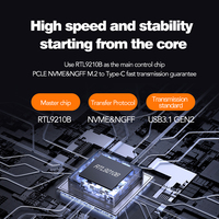 Carcasa Convertidora USB 3.1 Gen2 M.2 NVME NGFF para SSD, Doble Protocolo M2 NVME/SATA, para SSD 2230 2242 2260 2280, 10Gbps