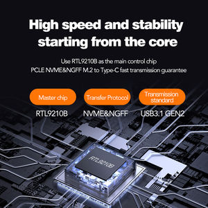 10Gbps通用串行总线3.1 Gen2 <span class=keywords><strong>M</strong></span>.<span class=keywords><strong>2</strong></span> NVME NGFF固态硬盘转换器机箱双协议M2 NVME/SATA固态硬盘机箱，适用于2230 2242 2260 2280固态硬盘 - Product Image 3