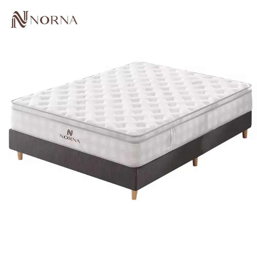 memory foam bed mattress top selling thin tight top pillow top mattress spring pocket coil with box for home queen size mattress