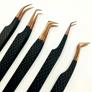 Very Famous Set Of Eyelash Extension Tweezers Japanese Stainless Steel Black Plasma Anti Slip Lash Tweezers Best Price Offer - Product Image 6