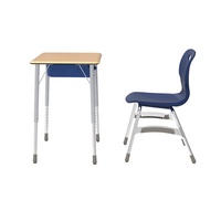Table d'étude rectangulaire moderne en plastique pour écoliers, réglable en hauteur, personnalisable, avec chaise pour enfants - Vente en gros