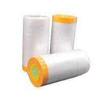 Film de protection de peinture automobile, rouleau de film de masquage auto-adhésif hdpe pré-collé pour une utilisation dans la peinture