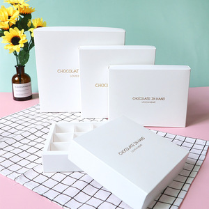 Hộp giấy thủ công màu trắng, 6-9-12-16 chiếc, đựng quà tặng sôcôla tự làm, phủ UV, cán mờ, dùng đựng kẹo cao su, thạch - Product Image 4