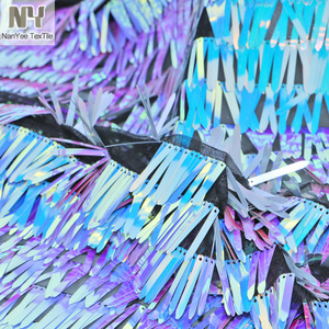 Nanyee Textile All Over <span class=keywords><strong>Pastel</strong></span> Blue Iridescent Shard Flapper Tela de lentejuelas para Couture Prom Fabric - Product Image 1