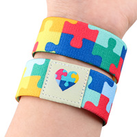 Sensibilisation à l'autisme Jigsaw Puzzle Wrap Bracelet Bracelet élastique coloré pour femmes et hommes Accessoires pour femmes et hommes