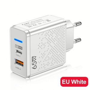 Chargeur de téléphone à charge rapide 65W, chargeur double USB QC3.0, port de charge USB-C type US/EU/UK - Product Image 3