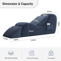 Multifunktion ale Übung Ergonomisch S Gebogener Yoga Ergonomischer Chaise Lounge Stuhl Seiten tasche Lenden kissen Yoga Lounge Chair