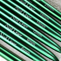 Lot de 6 pinceaux de nail art à manche métallique vert pour la décoration de ongles, stylo de dessin à rayures fines, outils de manucure pour vernis gel UV
