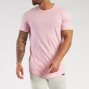 T-shirt rose de haute qualité Gym respirant à manches courtes T-shirts unis 100% coton T-shirts pour hommes - Product Image 5