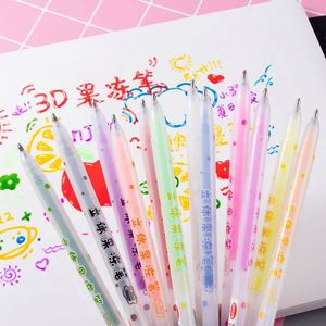 Ensemble de 12 stylos gel audacieux 3D à encre gelée 1,0 mm, marqueurs de coloriage, stylos fluorescents pour peinture DIY - Product Image 2