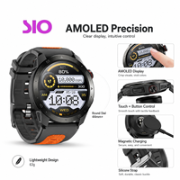 Montre connectée Fitness Round pour iOS, AMOLED 44 mm, résistante à l'eau 3 ATM, appels Bluetooth, moniteur de fréquence cardiaque et de sommeil, OEM ODM, vente en gros