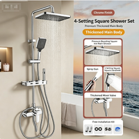 Panneau de douche thermostatique gris anthracite à grand débit, avec jets de pluie haute pression et jets corporels, ensemble de mitigeur de douche pour salle de bain d'hôtel