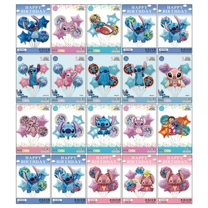 10 cái bóng bay giấy bạc khâu hoạt hình lá nhôm 5 màu xanh và 5 màu hồng bóng bay giấy bạc hoạt hình trang trí tiệc sinh nhật - Product Image 2